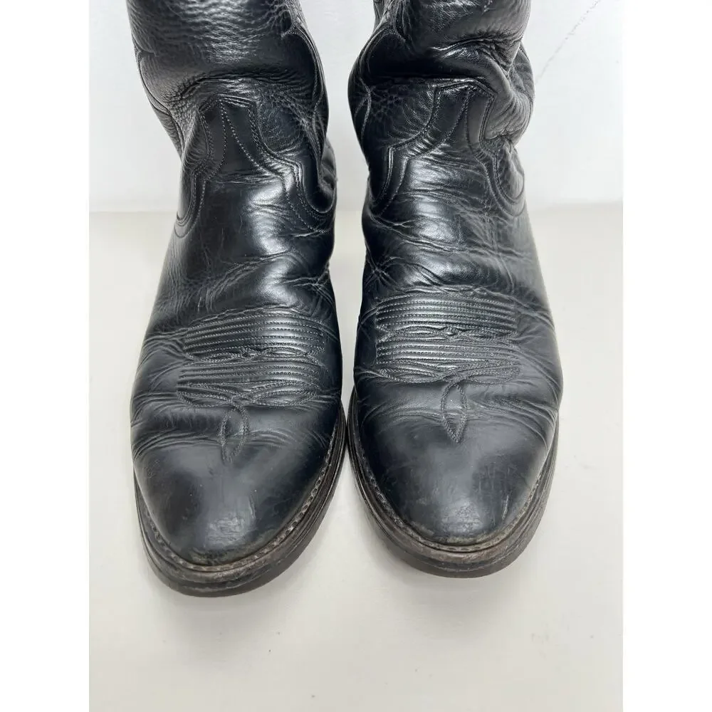 Dan Post Cowboy Boots Black Leather Men’s Size 9 D Style 6621